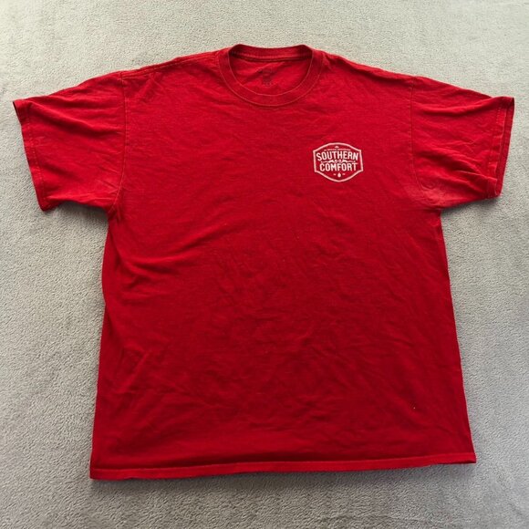 Port & Company Mens Southern Comfort T-Shirt XL Red Graphic Tee Casual Crewneck - Picture 7 of 8
